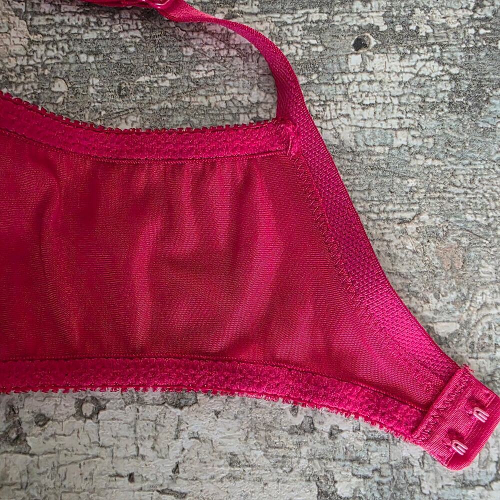 Victoria's Secret Red Satin Vintage Underwire Bra 34C - Picture 8 of 9